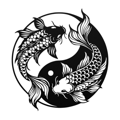 zen koi metal wall decor