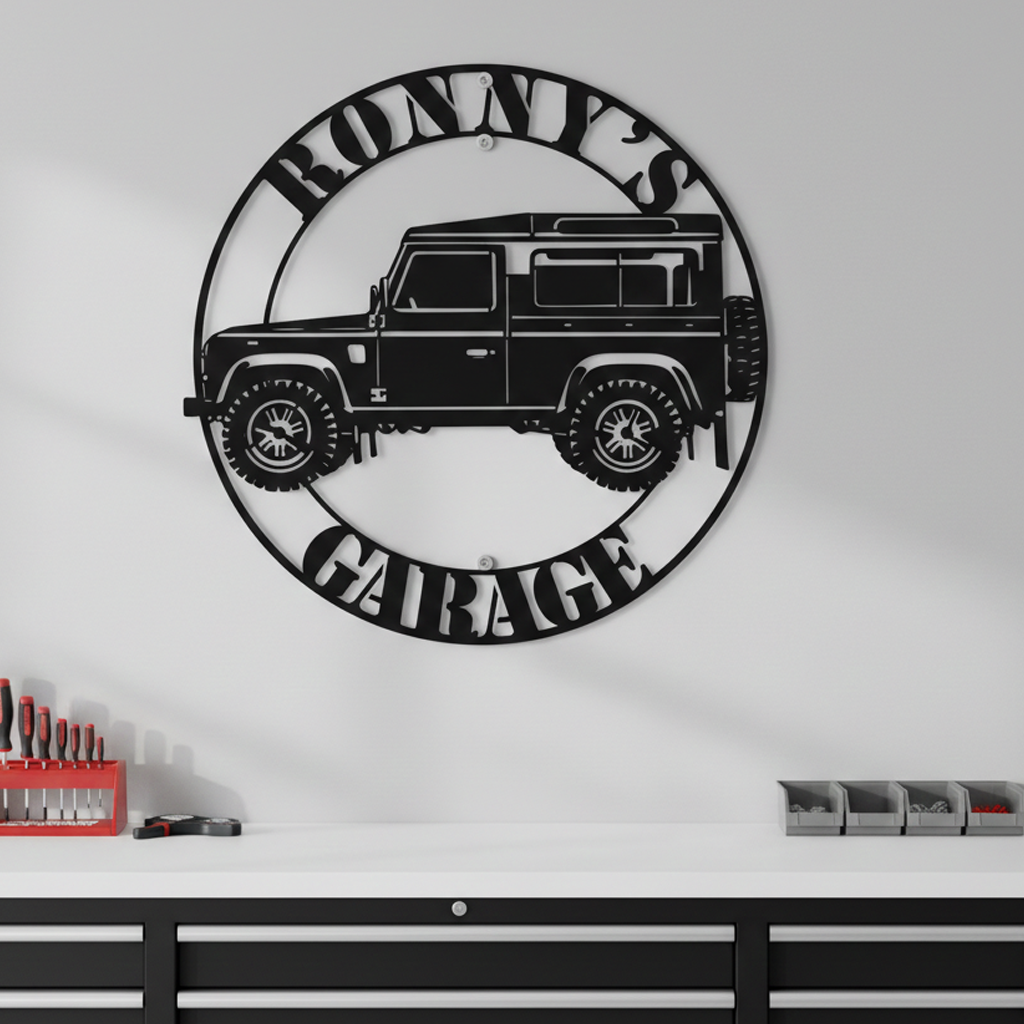 Land Rover Defender 90 metal sign steel garage wall decor