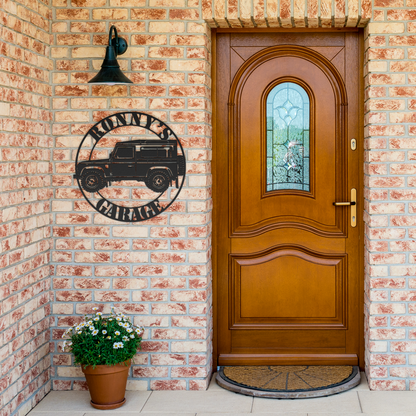 Defender 90 silhouette metal sign indoor outdoor display