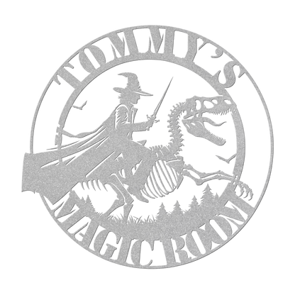 Magic_Boys_Room_Custom_Metal_Sign__Dino_Silver_Transparent_Mockup.png