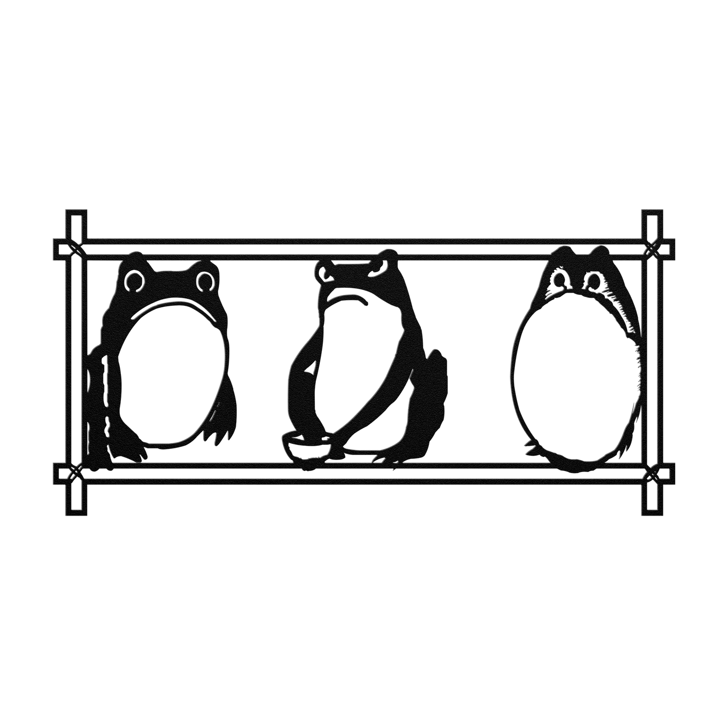 Funny Zen frog metal wall sign