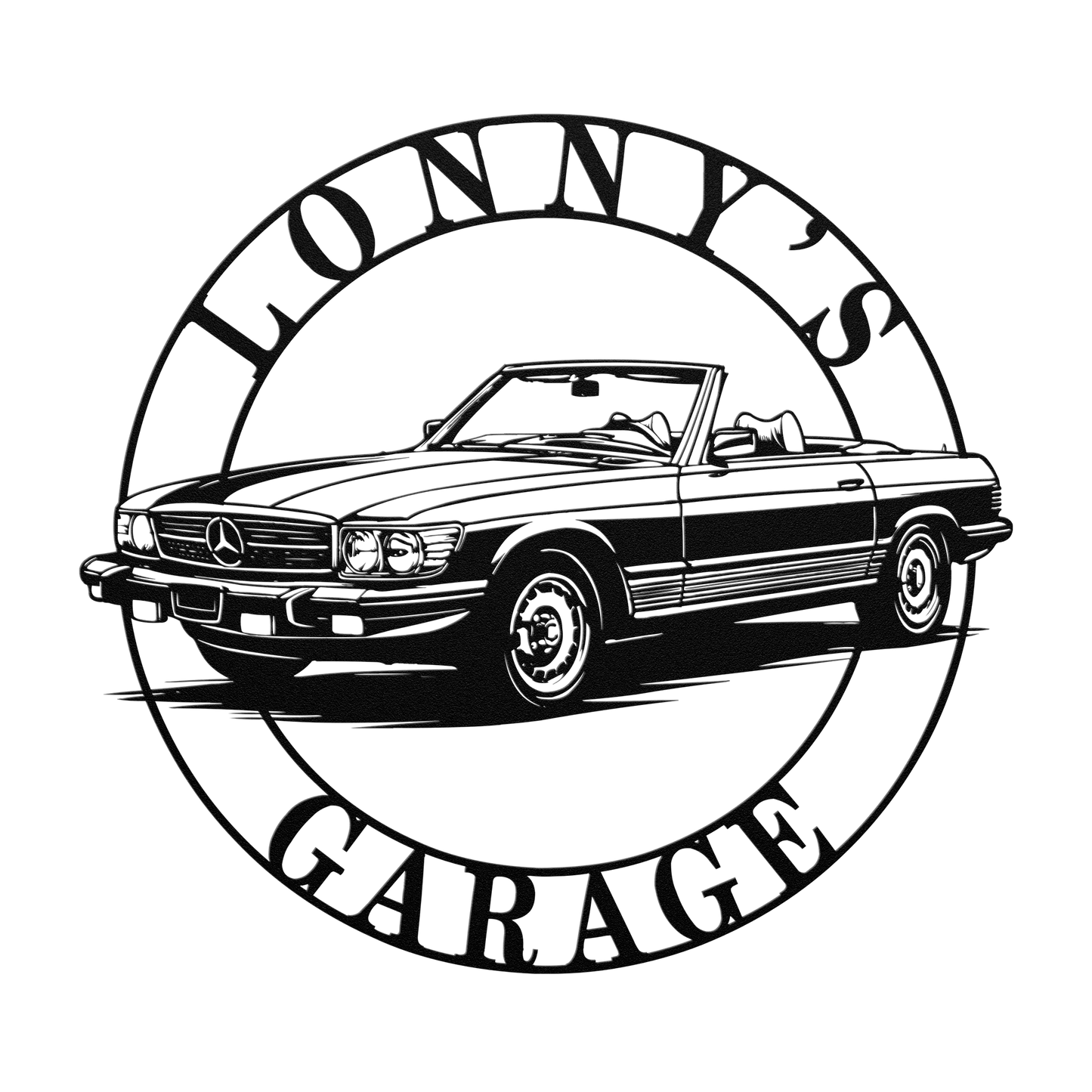 1977 european 450sl metal wall art