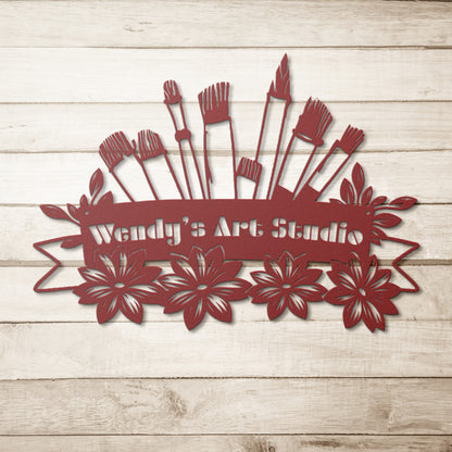 Metal Art Studio Name Sign