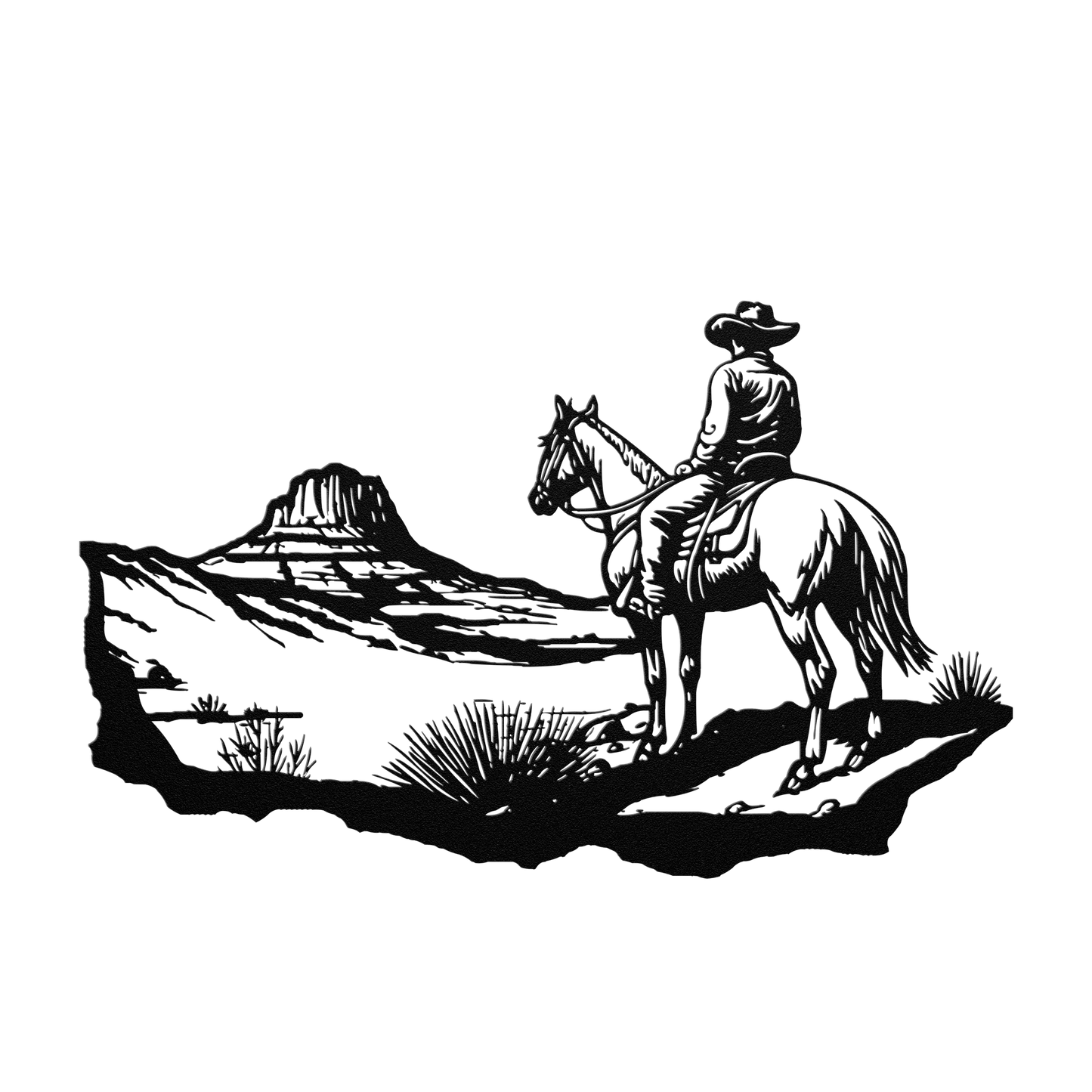 Rustic cowboy metal sign for barn or cabin