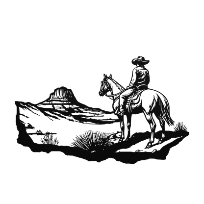 Rustic cowboy metal sign for barn or cabin