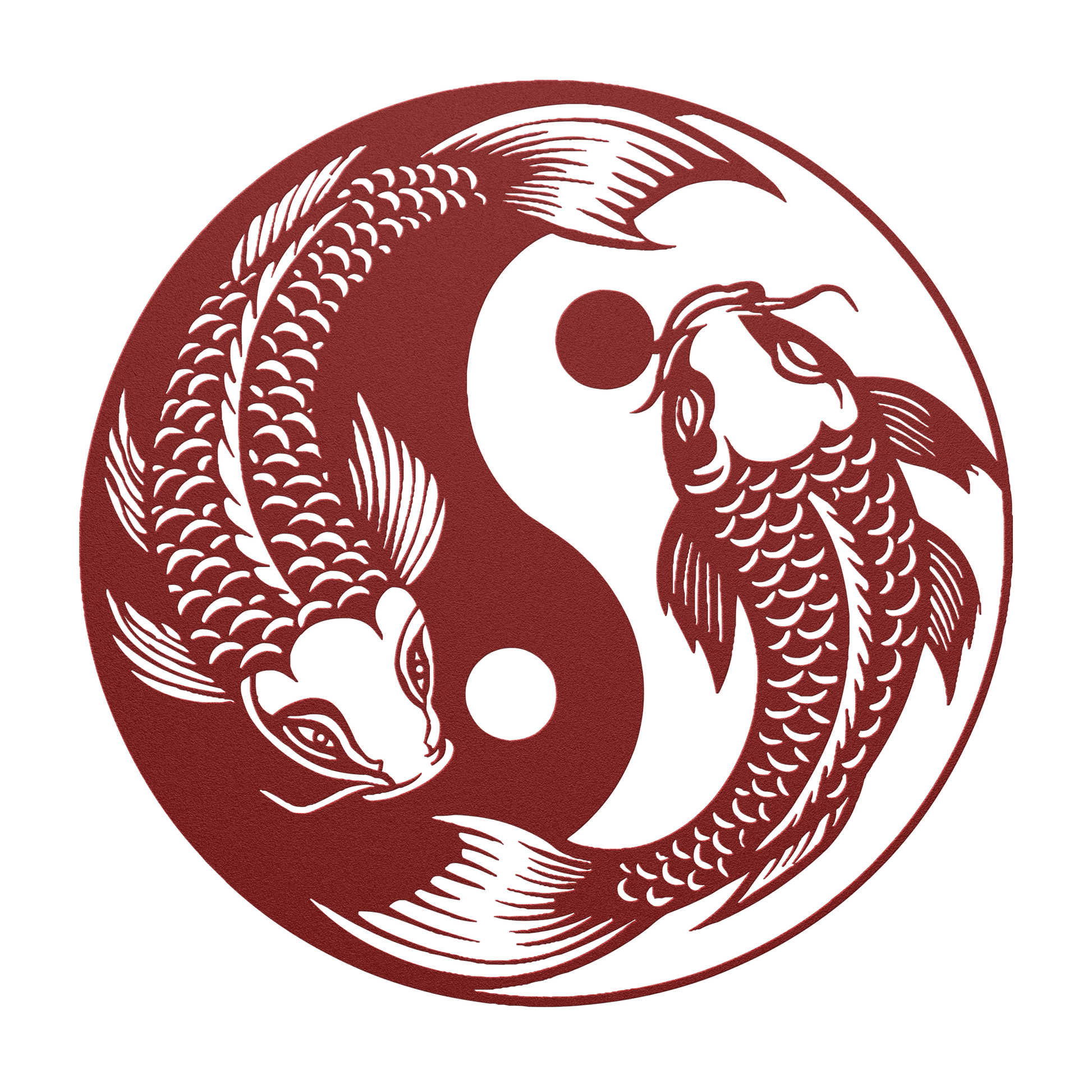 Asian-style koi metal sign