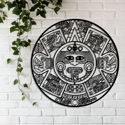 Tribal inspired rustic steel calendar wall decor