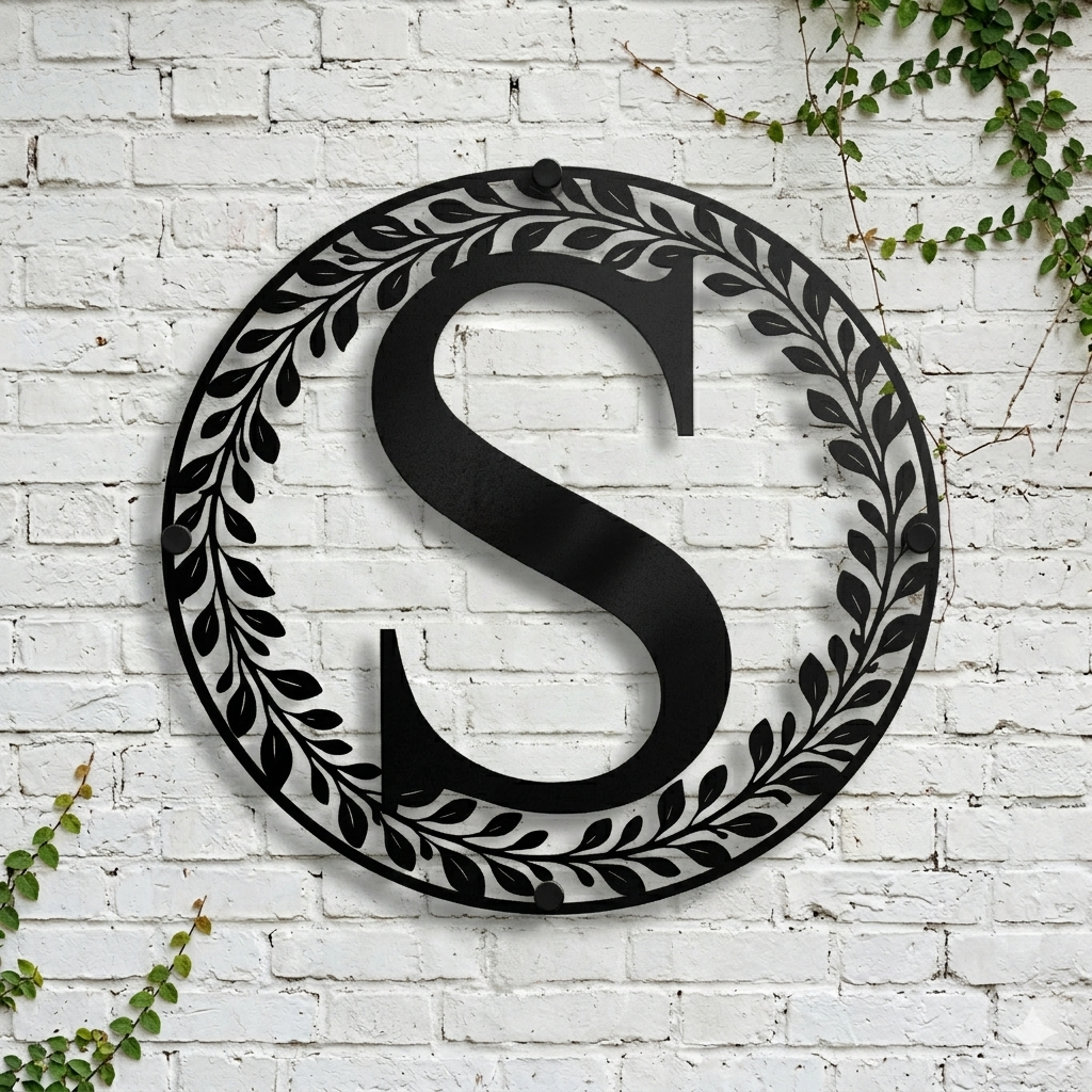 custom metal monogram wall art with personalized family name