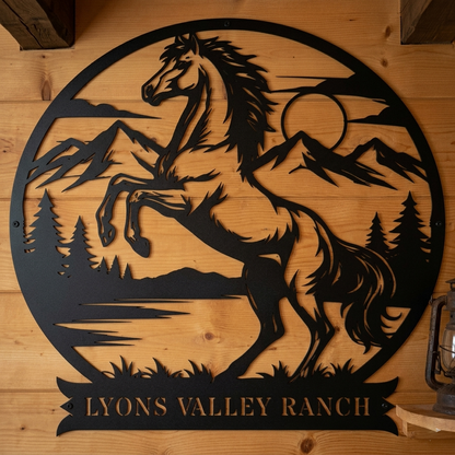 personalized horse farm ranch metal sign for barn decor