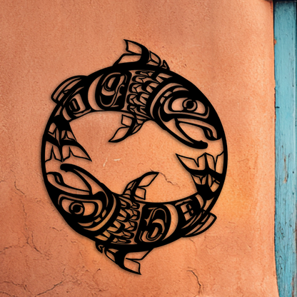 Native Pacific Northwest metal sign