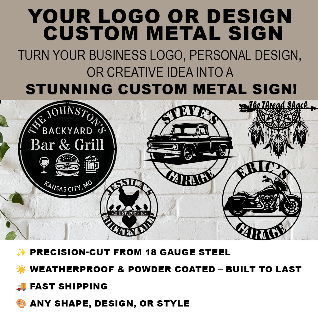 Custom metal sign with logo