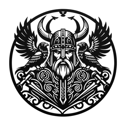 Norse mythology metal sign – handcrafted Odin warrior decor