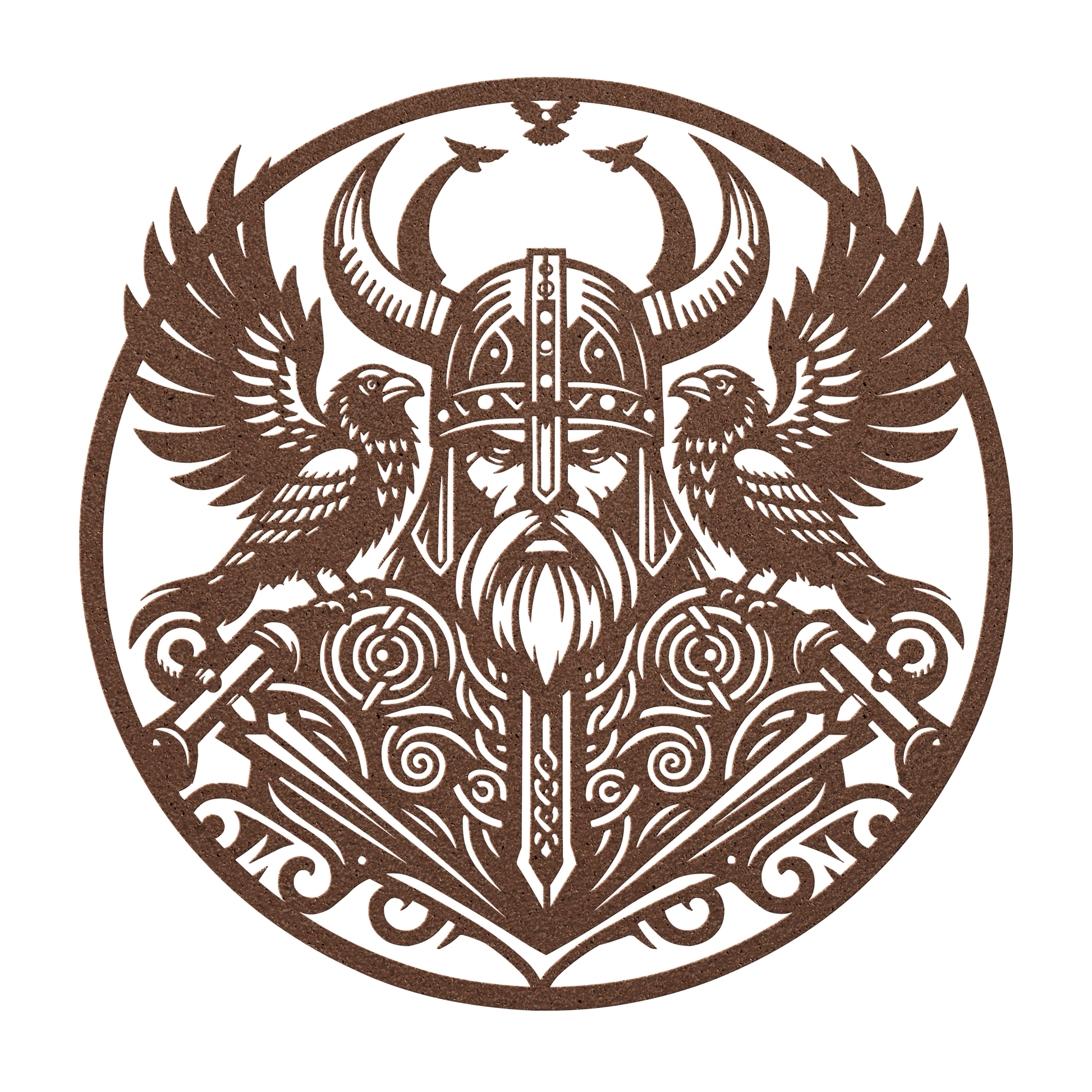 Odin’s raven Nordic metal sign – weatherproof Viking warrior decor