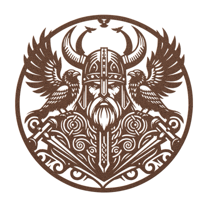 Odin’s raven Nordic metal sign – weatherproof Viking warrior decor
