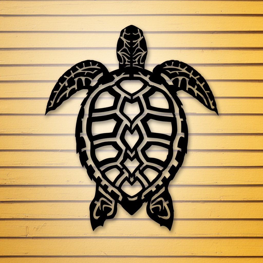 Metal sea turtle wall art for beach house