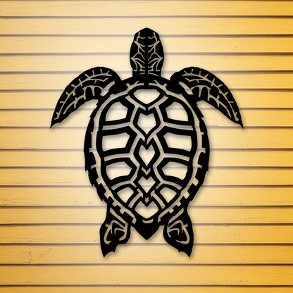 Metal sea turtle wall art for beach house