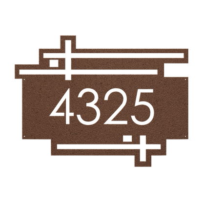 modern address metal sign