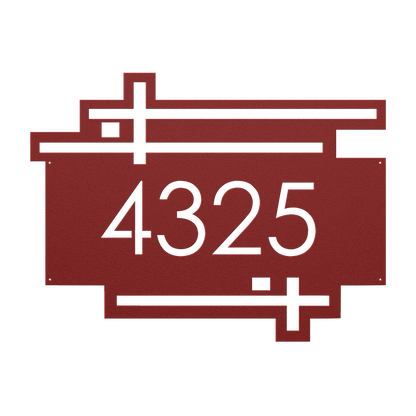 retro house address sign