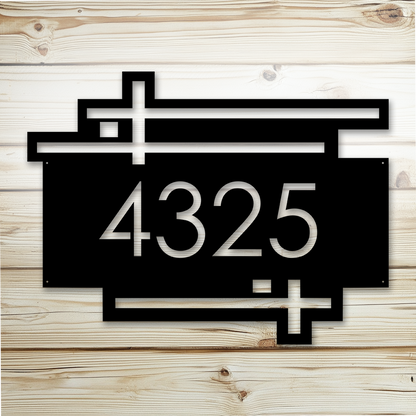 Retro MCM steel address plaque with street name