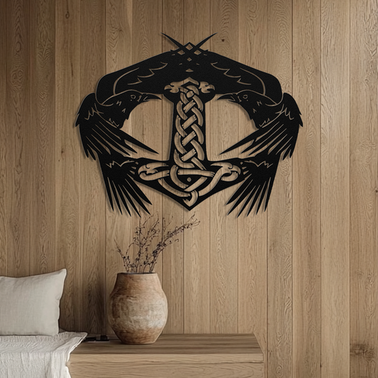 Thor’s hammer Viking wall sign