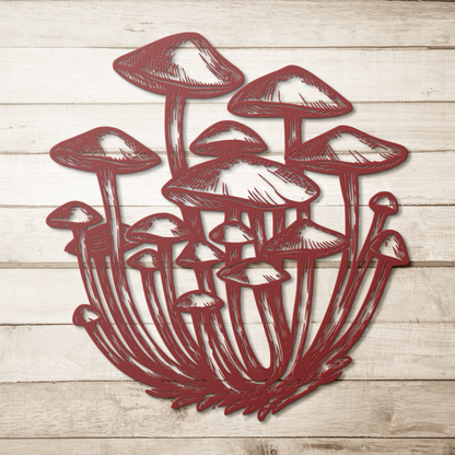 forest mushroom steel wall art