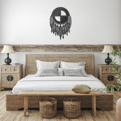 Native_American_Medicine_Wheel_Metal_Sig_Black_Farmhouse_Bedroom_Mockup.png