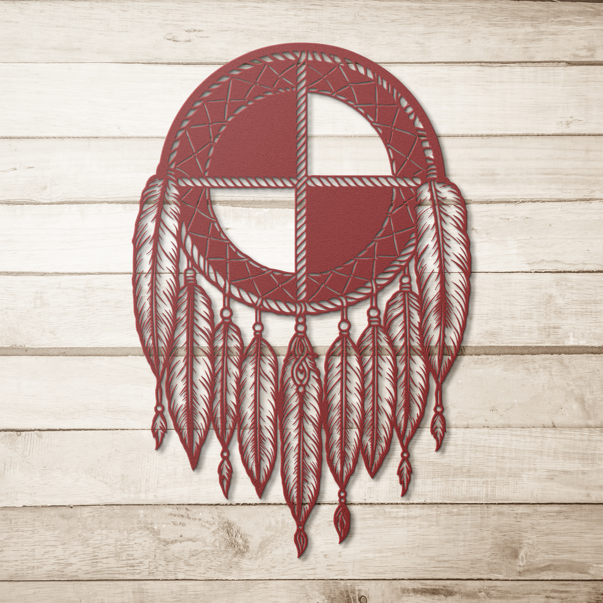 Rustic tribal medicine wheel steel wall décor
