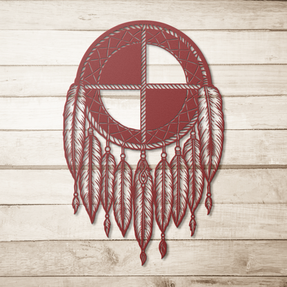Rustic tribal medicine wheel steel wall décor