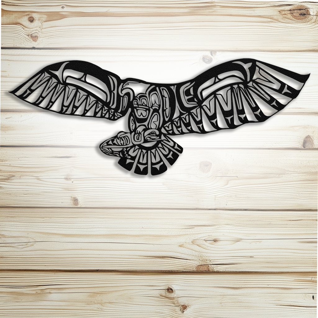 Native American Pacific Northwest eagle salmon decor