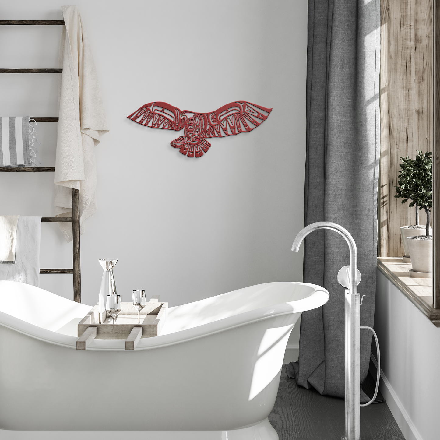 Northwest_Coastal_Eagle_Catching_Salmon__Red_Modern_Bathroom_Mockup.png