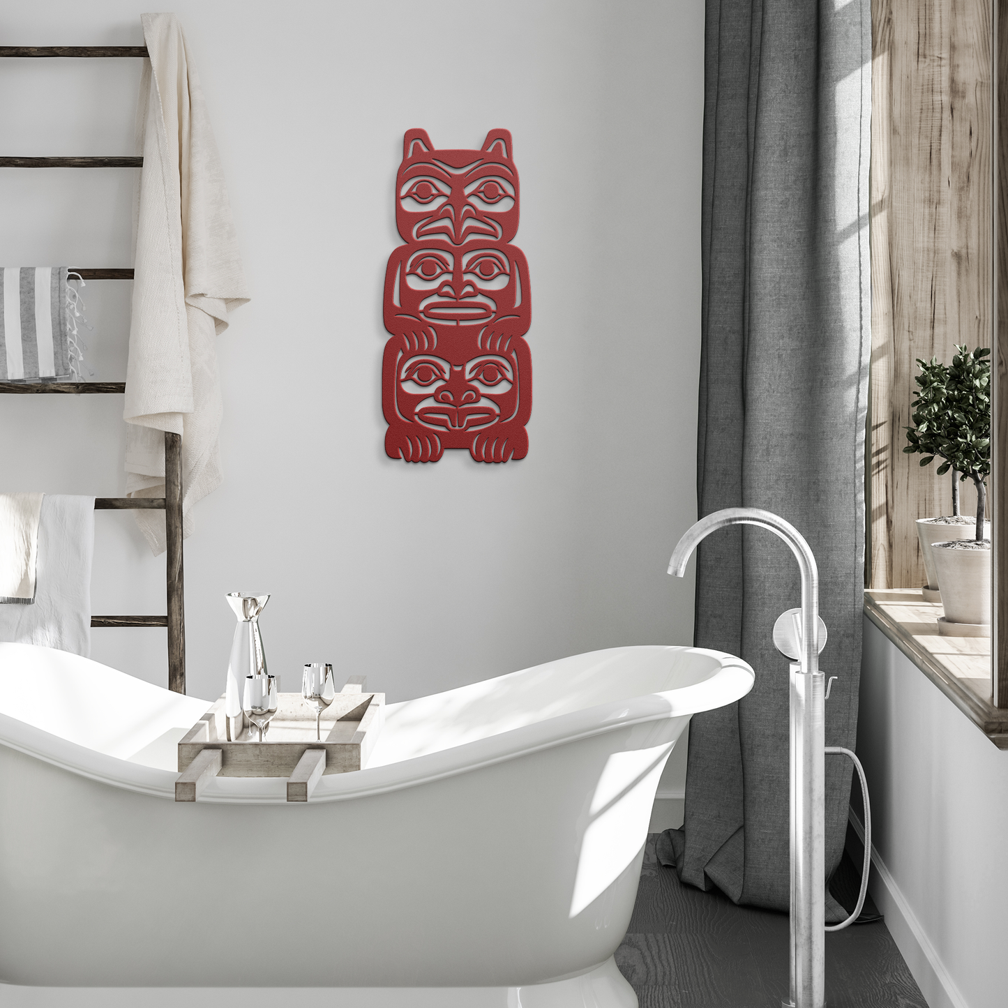 Northwest_Tribal_Totem_Pole_Metal_Sign__Red_Modern_Bathroom_Mockup.png