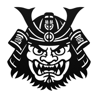 Japanese warrior helmet metal art