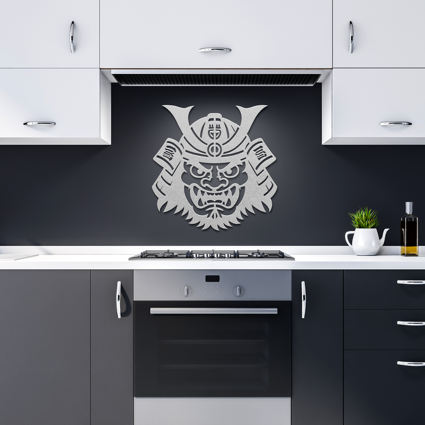 Oni_Samurai_Mask_Metal_Sign__Japanese_Silver_Dark_Kitchen_Mockup.png