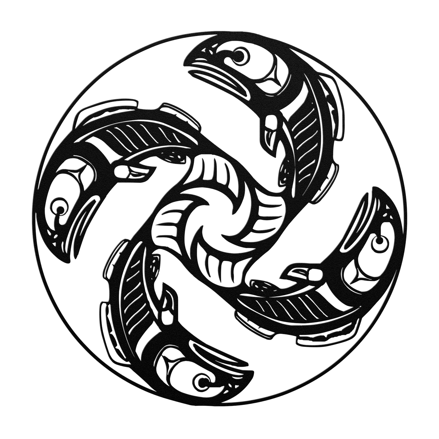 Coastal cabin steel fish sign