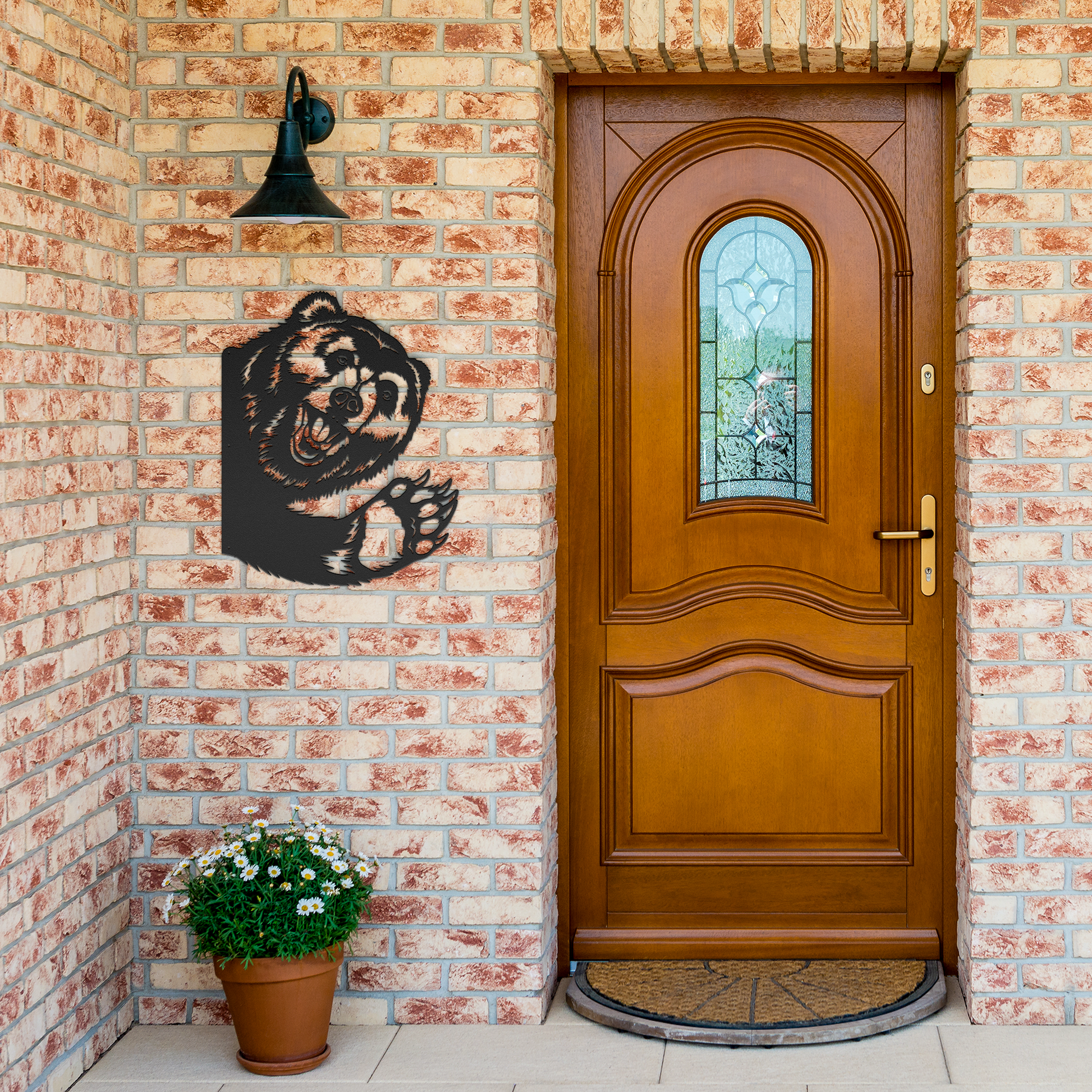 Peek_a_Boo_Waving_Bear_Metal_Sign_Tree_M_Black_Brick_Entrance_Mockup.png_15284245