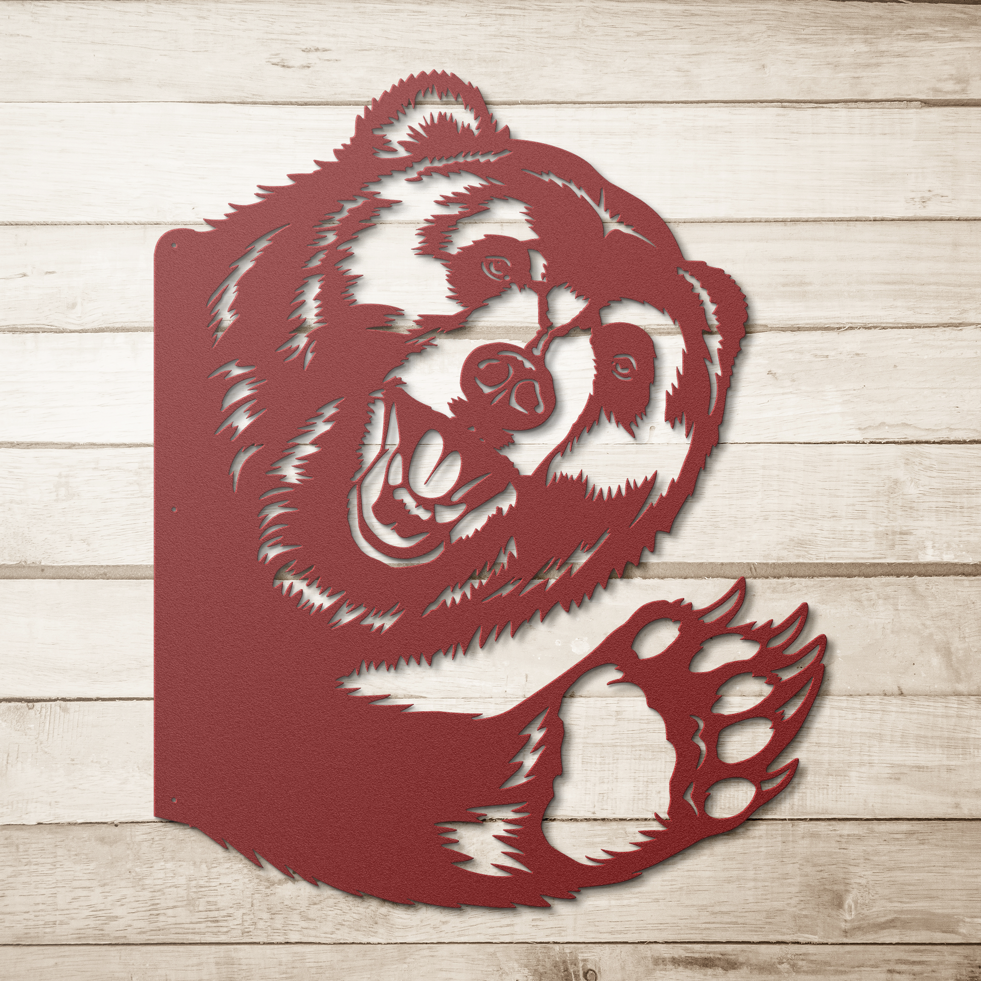 tree mount bear metal yard decor