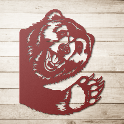 tree mount bear metal yard decor