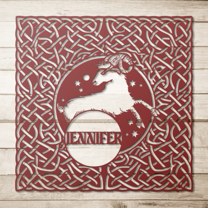 aries celtic knot metal art