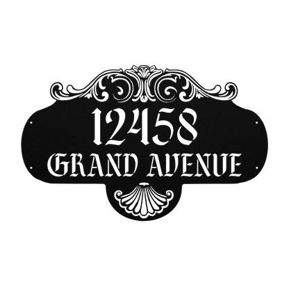 Elegant outdoor Art Nouveau number sign