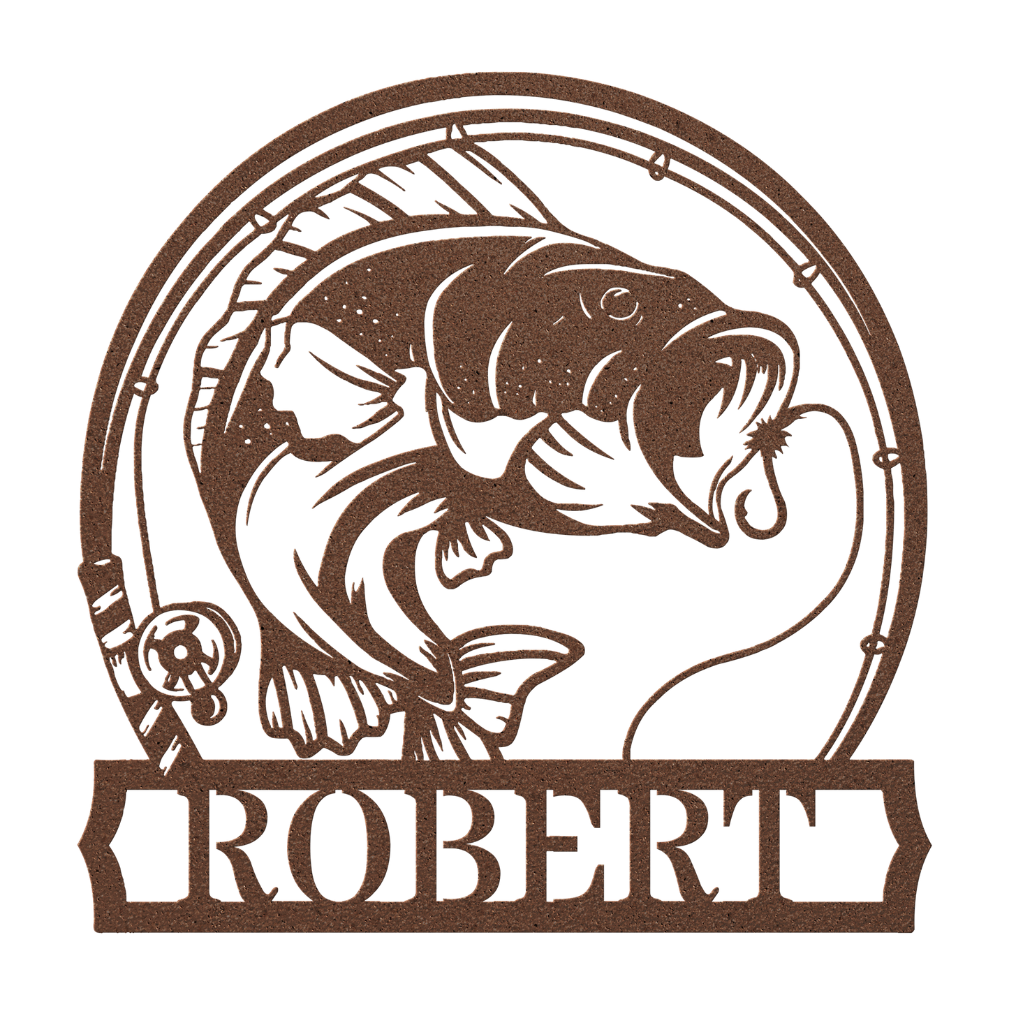 Outdoor bass fisherman plaque