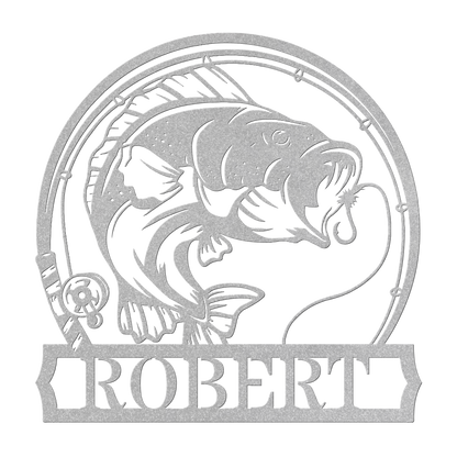 Fishing monogram sign gift