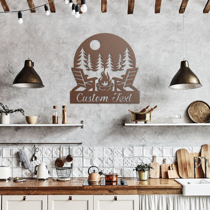 Personalized Firepit Backyard Metal Sign