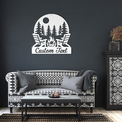 Personalized Firepit Backyard Metal Sign