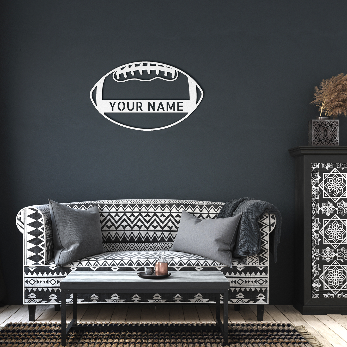 Personalized_Football_Metal_Sign__Cus_White_Dark_Living_Room_Mockup.png
