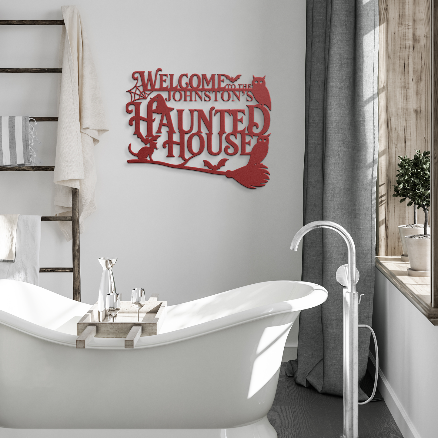 Personalized_Halloween_Metal_Sign__Haun_Red_Modern_Bathroom_Mockup.png