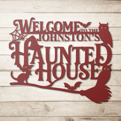Rustic spooky outdoor Halloween steel wall art