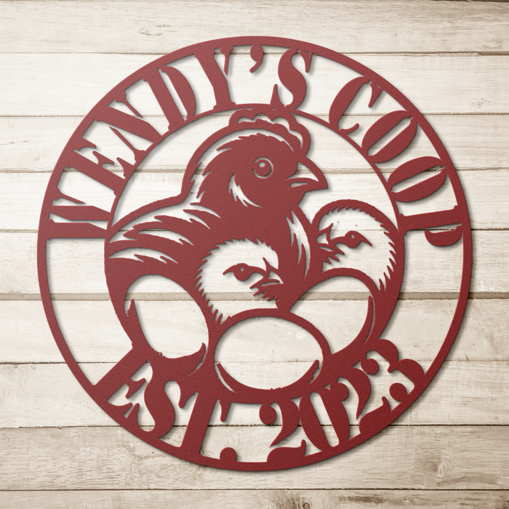 Personalized chicken coop wall art
