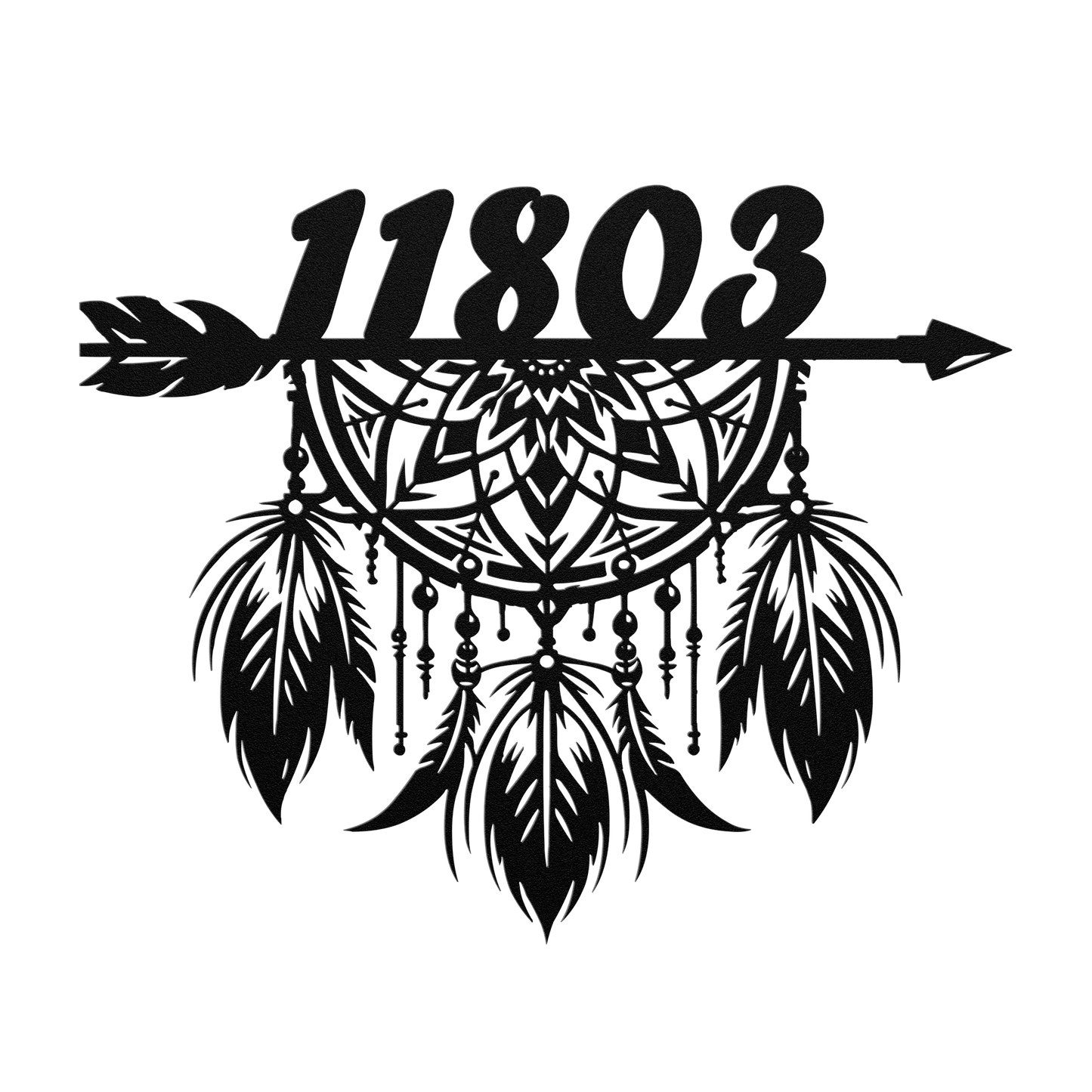 Weatherproof dreamcatcher home number sign