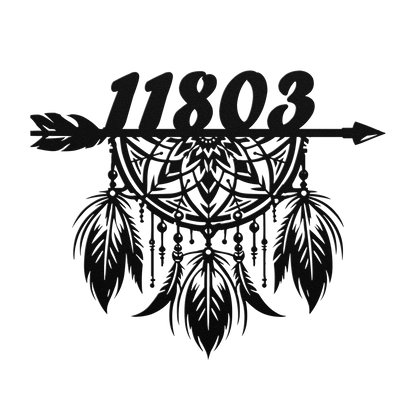 Weatherproof dreamcatcher home number sign