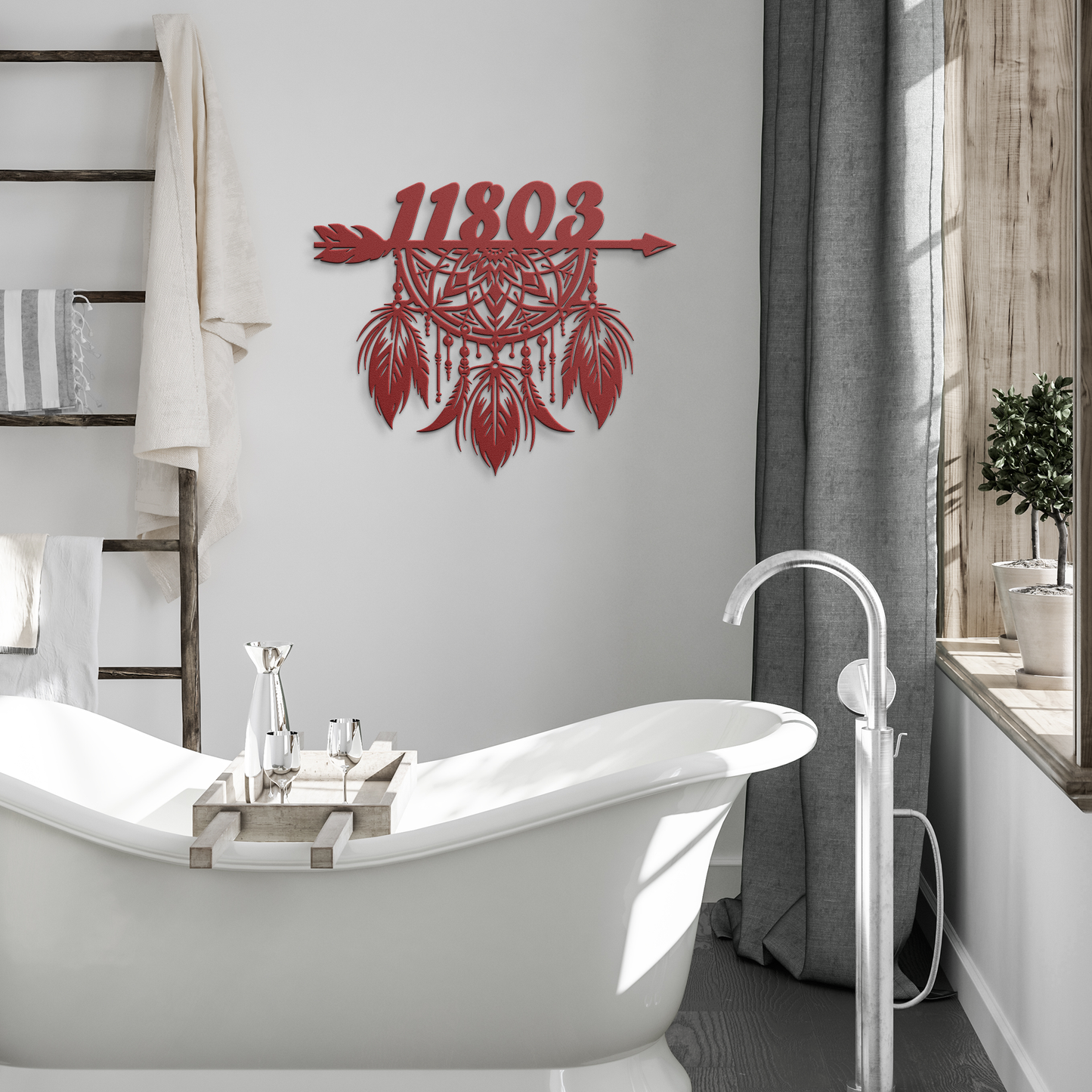 Personalized_House_Number_Dreamcatcher_S_Red_Modern_Bathroom_Mockup.png